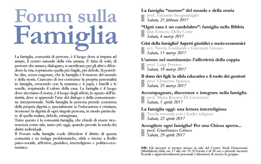 Locandina Forum Famiglia